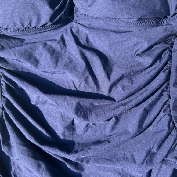 Draper James Swimsuit Navy Blue One Piece Bathing Twist Bandeau Size XL NWT - Picture 6 of 13